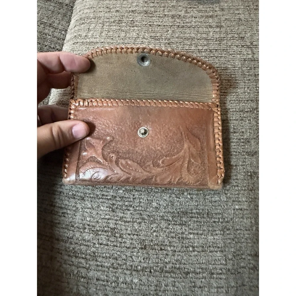 Vintage Hand‎ Toed Leather Western Wallet/Coin Purse  Set Of 2